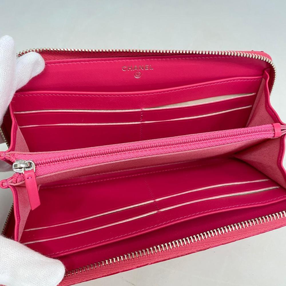 Chanel Long Wallet Python Pink Silver Hardware - image 3